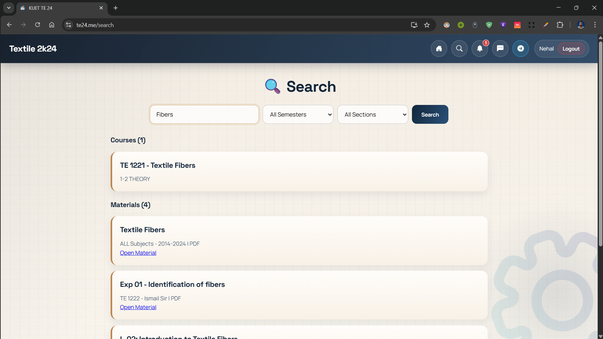 Study Materials Platform Screenshot 3